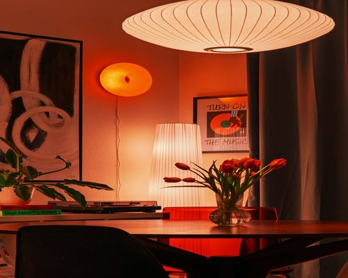 soft warm ambient lighting in a modern room setup